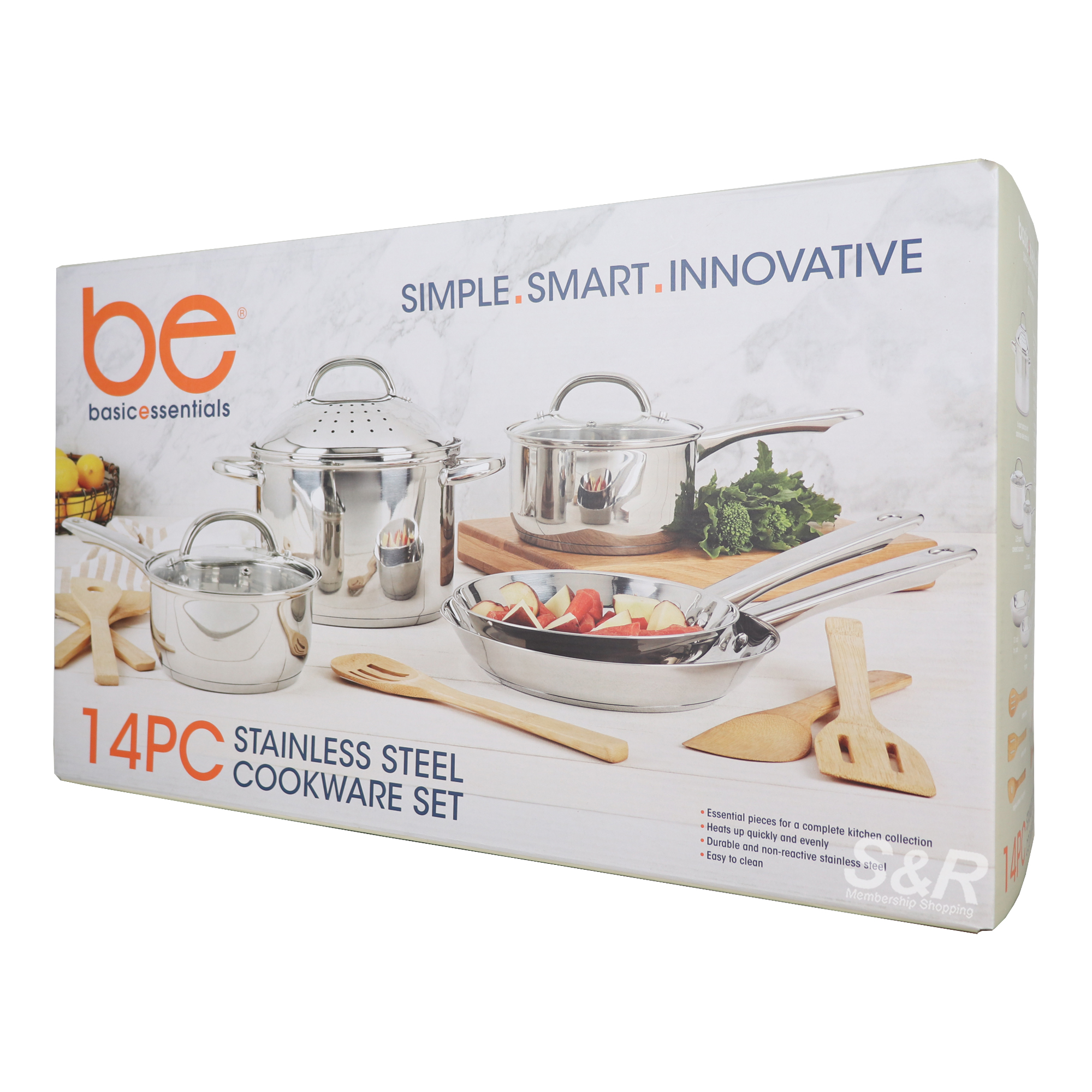 Basic Essentials Stainless Steel Cookware 14pc Set Basic Essentials Stainless Steel Cookware 14pc Set